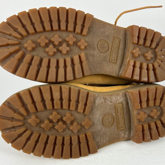 Timberland Boots Size 5 Beige Suede Block Heel 1.25in Roud Toe Lace Up - Picture 6 of 6